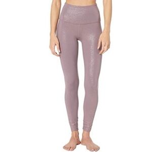 Beyond Yoga Twinkle High Rise Midi leggings in wild Orchid/Rose Gold Sz S